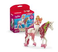 Schleich Figurines Bayala 70593 – Sirène Feya sur licorne de mer, set de 3 pièces, 5-12 ans