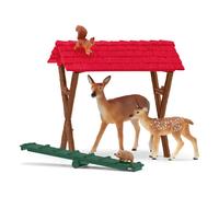 Schleich Cabane des animaux de la forêt Set de 18 animaux de la forêt
