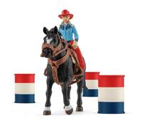 schleich Cowgirl et Tonneaux de Racing