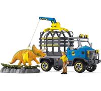 Schleich Coffret Mission de transport Dino 43 pièces – Figurine tricératops et camion de transport