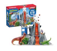 Schleich Figurine Dinosaurs Expédition au grand volcan 42564 – Volcan LED, chercheuse et 2 dinos