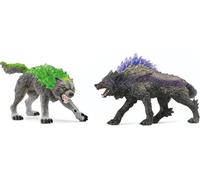 Schleich Set de figurines Eldrador Creatures 72289 – Loup des Ténèbres vs Loup de Granit, 2 pièces
