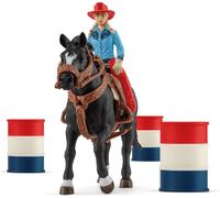 Schleich Farm World 42576 Barrel Racing avec cowgirl