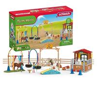 Schleich Farm World | Agilité au Box à Cheval 72149 | 74 pièces | Coffret de jeu à partir de 3 ans | coffret avec figurines, nombreuses fonctions et accessoires | figurine ferme schleich