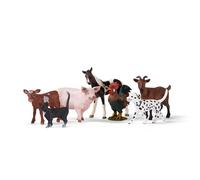 Schleich Farm World | Coffret d’Animaux de la Ferme 77533 | 7 pièces | Set de jeu avec chien, chat, cochon, chèvre, vache, cheval et coq | jouet ferme dès 3 ans | exclusivité Amazon