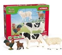 Schleich Set de démarrage "Ferme" de Farm World Set de 4 pièces : vache, veau, mouton, coq