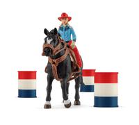 Schleich Farm World Coffret de rod o 7 pi ces pour enfants Course de barils amusante avec figurine de cow-girl et de cheval 3 ans et plus