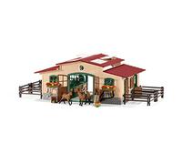 schleich 42195 Écurie avec chevaux et accessoires, dès 3 ans, FARM WORLD - coffret, 96 pièces