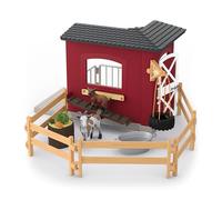 schleich Farm World | Étable des chèvres 42726 | Set avec étable, chèvre, chevreau, clôture & Accessoires | Figurines d’Animaux réalistes | Idée Cadeau Enfants | Jouet Ferme dès 3 Ans | 31 pièces