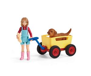 Schleich Farm World | Excursion en Chariot 42543 | 14 pièces | Coffret de jeu à partir de 3 ans | coffret avec figurines, nombreuses fonctions et accessoires | figurine ferme schleich