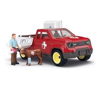 SCHLEICH Farm World - Figurine vétérinaire, camion et vache de 29 pièces avec accessoires - Jouets d'animaux de la ferme pour garçons et filles - Ensemble de jeu vétérinaire pour tout-petits et