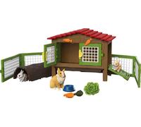Schleich Set Clapier à lapins 42728 – 3 lapins, 17 pièces, accessoires – Dès 3 ans