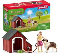 Schleich Coffret Farm World Niche pour chien 42376 – Figurine fille & 11 pièces