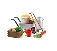 Schleich Farm World | Set Accessoires Ferme 42610 | Brouette, Fourche, arrosoir, Seau, Panier & Nourriture | pour Chevaux & Autres Animaux Jouet Ferme Enfants dès 3 Ans | 11 pièces