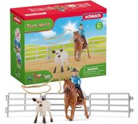 Schleich Figurine Farm World - Team roping avec cowgirl