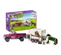 SCHLEICH - Figurine 42346 - Cheval - Pick-up avec remorque pour cheval - Horse club