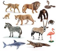 Schleich - Figurine Animal - Afrika-Set Avec 12 Lion Antilope Zèbre Requin Singe