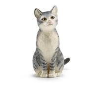 SCHLEICH-Figurine Chat assis Série Animaux de la Ferme 2,5x3,8x4,5 cm