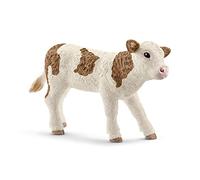 Schleich- Figurine Veau Simmental français Farm World, 13802, Multicolore