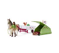 Schleich Coffret Horse Club – Aventures au camping de Sarah – Figurine articulée, jument Pinto