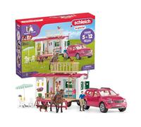 Schleich Coffret Aventure en Caravane 72205 – Caravane, SUV, 2 figurines, cheval & chien, 113 pièces