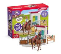 Schleich Horse Club | Box à Chevaux avec Hannah & Cayenne 42710 | Set avec écurie, Figurine articulée, Cheval, clôture et Accessoires | Cadeau pour Enfants dès 5 Ans | 25 pièces | Exclusivité Amazon