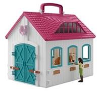 Schleich Écurie transportable Petit Fer à Cheval 42703 – Set 2 chevaux, figurine mobile, 60 pièces