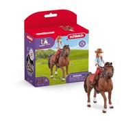Schleich Horse Club | Hannah & Cayenne 42539 | Figurine Fille articulée avec Cheval & Accessoires d’équitation | Coffret Cheval Jouet Chevaux dès 5 Ans | 10 pièces | exclusivité Amazon