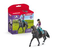 Schleich Horse Club | Lisa & Storm 42541 | Figurine Fille articulée avec Cheval, Selle et Accessoires | Cadeau pour Filles et garçons | Jouet Cheval dès 5 Ans | 10 pièces | exclusivité Amazon