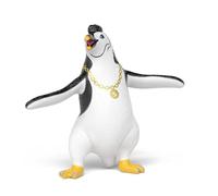 schleich L’ÉCOLE des Animaux Magiques | Juri avec chaîne dorée 14958 | Figurine de Manchot du Film | Figurine réaliste et détaillée | idée Cadeau pour Enfants dès 3 Ans | 9 x 3 x 7 cm