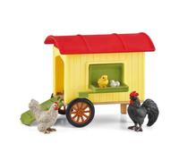 Schleich Jouet 42572 – Poulailler mobile Farm World avec coq, poule et œufs, dès 3 ans