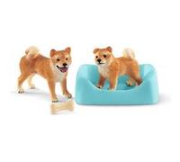 Schleich 42479 Mère et Chiot Shiba Inu, dès 3 Ans, Farm World - Coffret, 13.6 x 5.8 x 19.2 cm