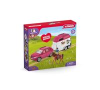 Voiture avec remorque pour chevaux, Coffret schleich avec 1 cheval schleich inclus, coffret figurines pour enfants de 5 ans, schleich 72223 HORSE CLUB