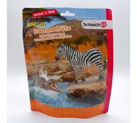 Schleich Wild Life Sachet 2 animaux, zébre et crocodile - Série 5 - 87677