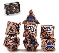 Schleuder D&D Lot de 7 dés en métal à facettes multiples Bronze 4 Donjons et Dragons Pathfinder