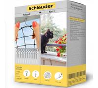 Schleuder Filet Chat Balcon, Filet Balcon Chat 10 x 3m + Crochets à Vis, Protection Balcon Chat Renforcé par Fil Métallique, Résistant aux Griffes et aux morsures, Filet de Protection Chat