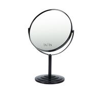 Schliersee Miroir de Maquillage grossissant x3 Double Face 17,8 cm, Miroir de Table grossissant x1/3x, Noir