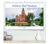 Schloss Bad Muskau (hochwertiger Premium Wandkalender 2026 DIN A2 quer), Kunstdruck in Hochglanz: Einblicke in den Fürst-Pückler Park in Bad Muskau mit seinem Schloss