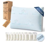 Schlummerglanz Oreiller à Mémoire de Forme 40x80, Hauteur Réglable - Oreiller Ergonomique Orthopédique, Douleurs Cervicales, Dos et Côté - Garnissage Premium, Anti-Ronflement - Bonne Hauteur