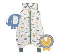 schlummersack Slumbersac gigoteuse à pieds été pour enfant 0.5 Tog 90 cm en mousseline de bambou, douce et légère, Jungle | Turbulette été non rembourrée avec ouvertures aux jambes, taille 90-100 cm