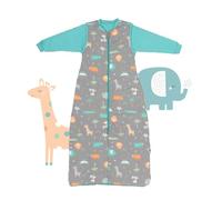schlummersack Slumbersac gigoteuse bébé toutes saisons 110 cm avec manches amovibles, Safari | Turbulette pour enfant de 18-36 mois 2.5 tog en coton naturel