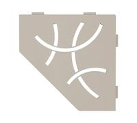 Schluter Étagère d'angle pentagonale, finition crème, pattes d'ancrage de 0,2 cm d'épaisseur