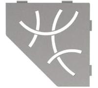 Schluter Étagère d'angle pentagonale pour murs carrelés - Design incurvé, matériaux en aluminium, finition gris pierre, languettes d'ancrage 3/32 po - SES2D6TSSG