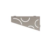 Schluter Étagère d'angle quadrilatérale pour murs carrelés - Design incurvé, matériau en aluminium, finition gris pierre, languettes d'ancrage de 3/32 po d'épaisseur - SES3D6TSSG
