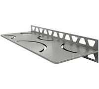 Schluter Étagère rectangulaire pour murs carrelés - 4 mm d'épaisseur, design incurvé, matériau en acier inoxydable, finition acier inoxydable brossé - SWS1D6EB