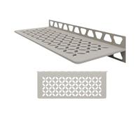 Schluter Étagère rectangulaire pour murs carrelés - 4 mm d'épaisseur, motif floral, matériau en aluminium, finition grège - SWS1D5TSBG