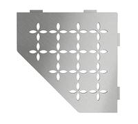 Schluter Systems Étagères de douche, tous les modèles | Idéal pour les murs carrelés, motif floral, matériau en acier inoxydable, finition en acier inoxydable brossé - SES2D5EB