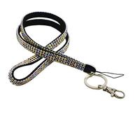 Schmalz Attache-Clés Scintillant Brillants Pierres 10mm Large Bling Strass Lanyard - Multicolore