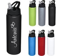 Schmalz Gourde Fitz - 800 ml - Sans BPA - Personnalisable avec gravure et nom - Avec paille et bouchon à visser - Légère et robuste - Pour le sport, le fitness, le bureau, les voyages et l'école