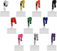 Schmalz Werbeservice Stable Porte-Cartes Double Convient pour 2 Cartes, Ouvert, Horizontal ou Vertical Utilisable avec Porte-Clés Cordon - Bleu